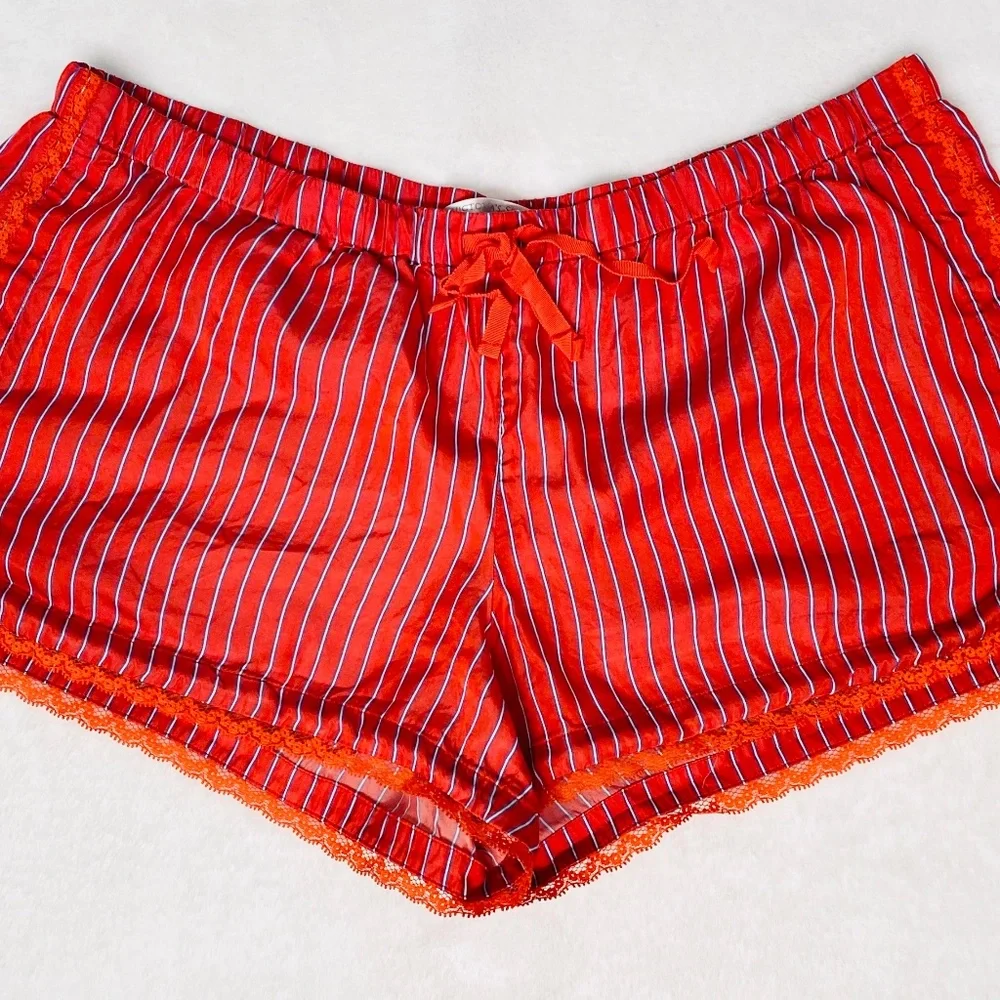 VICTORIA'S SECRET Red Striped Pajama Shorts